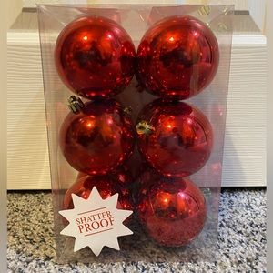 Red shiny Christmas ball ornaments